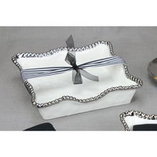 Load image into Gallery viewer, Let&#39;s Entertain Porcelain Luncheon Napkin Holder, 8.5 x 8.5 inches