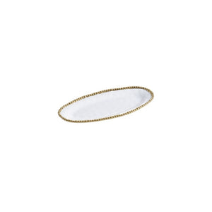 Pampa Bay Golden Salerno Small Oval Serving Piece, Porcelain, 13.75 inches