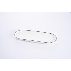 Pampa Bay Bianca Medium Oval Tray, White, Porcelain, 5 x 14 inches