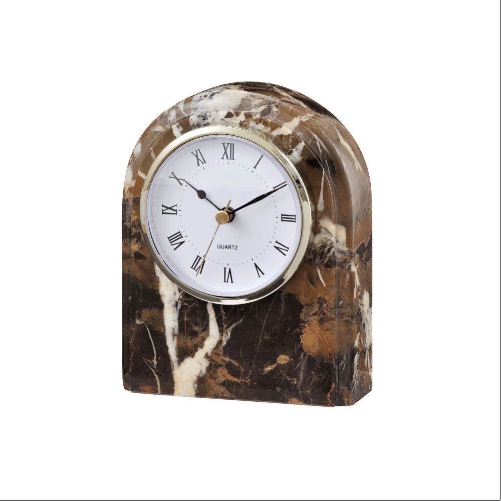Marble Crafter Polaris Collection Black & Gold Marble Desk Clock