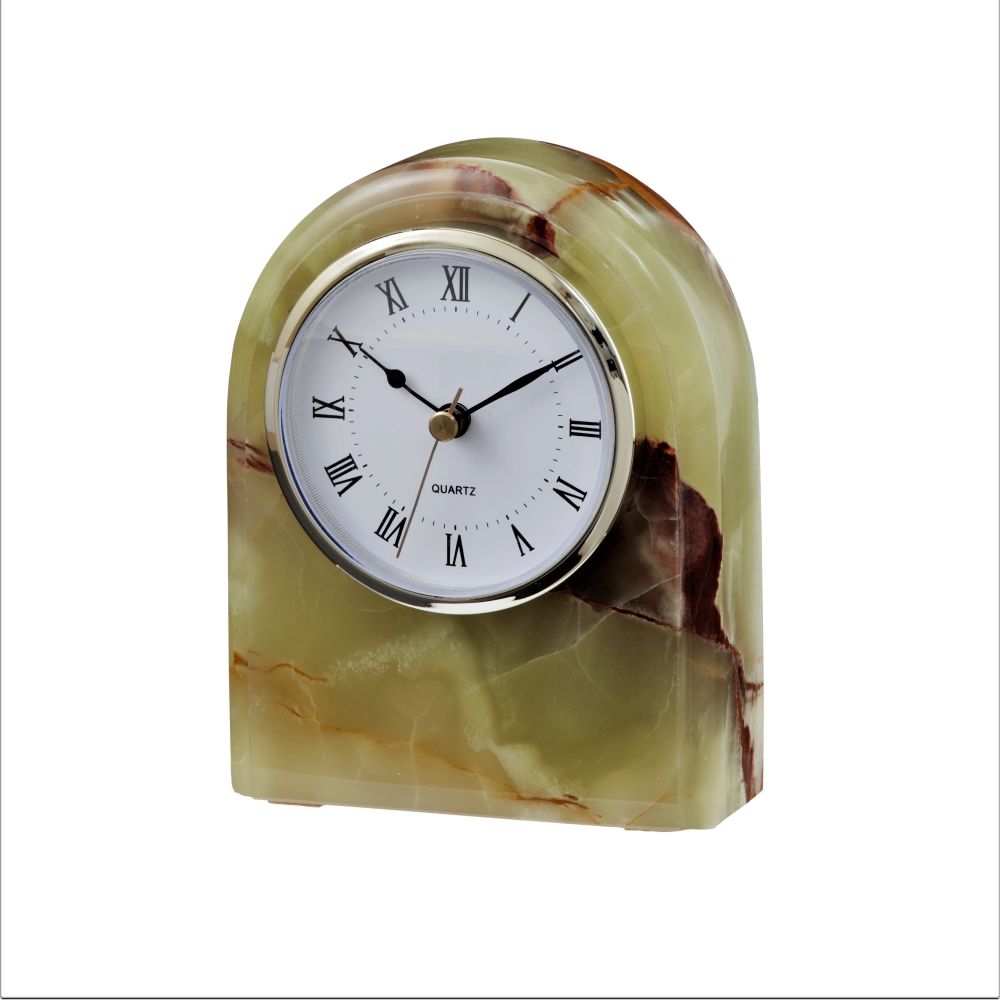 Marble Crafter Polaris Collection Whirl Green Onyx Desk Clock