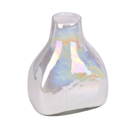 Vickerman White Enamel Glass Bottle Vase