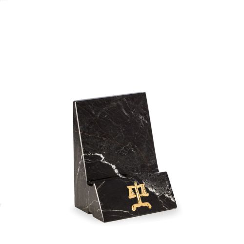 Marble Phone/Tablet Cradle with Legal Insignia.