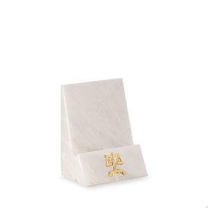 Marble Phone/Tablet Cradle with Legal Insignia.