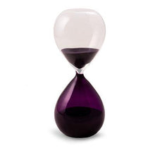 Load image into Gallery viewer, 60 Min. Purple &amp; Clear Glass Sand Timer w/ Purple Sand by Bey Berk
