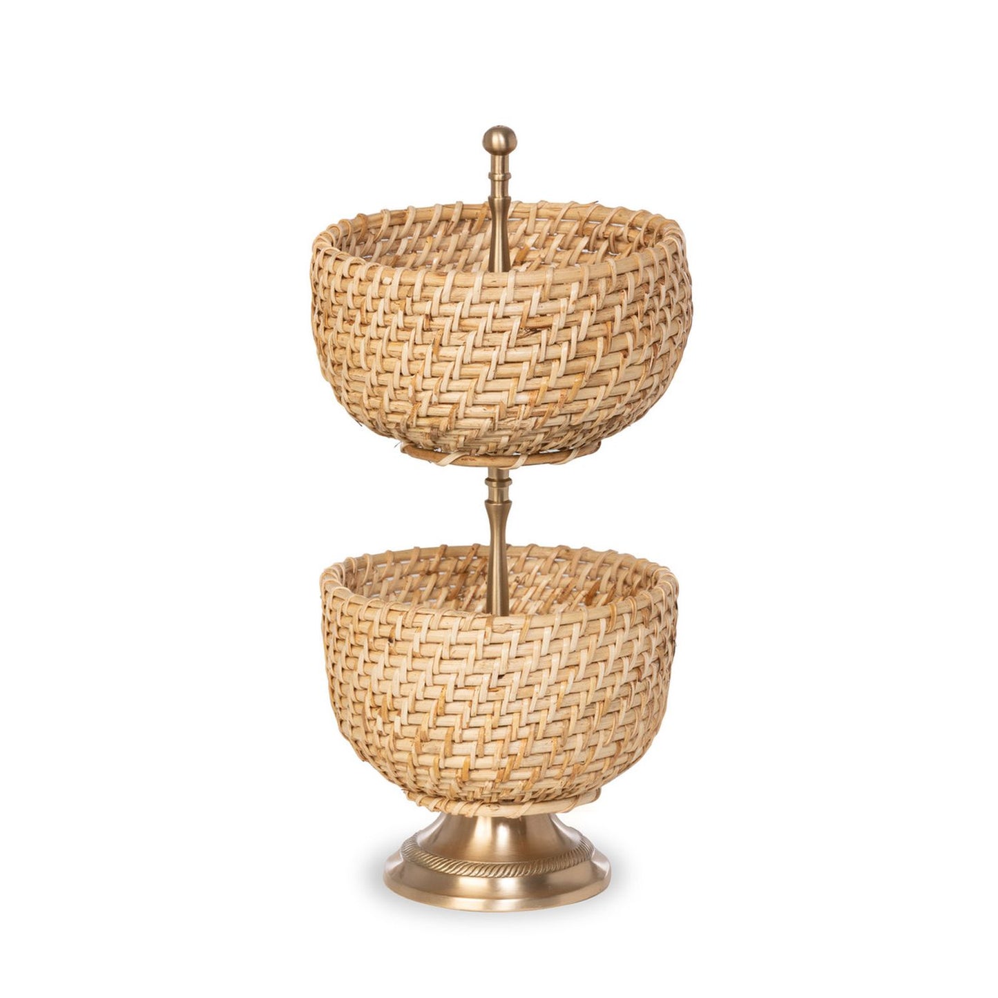 Park Hill Collection Amelia Woven Bamboo Cane Tiered Server