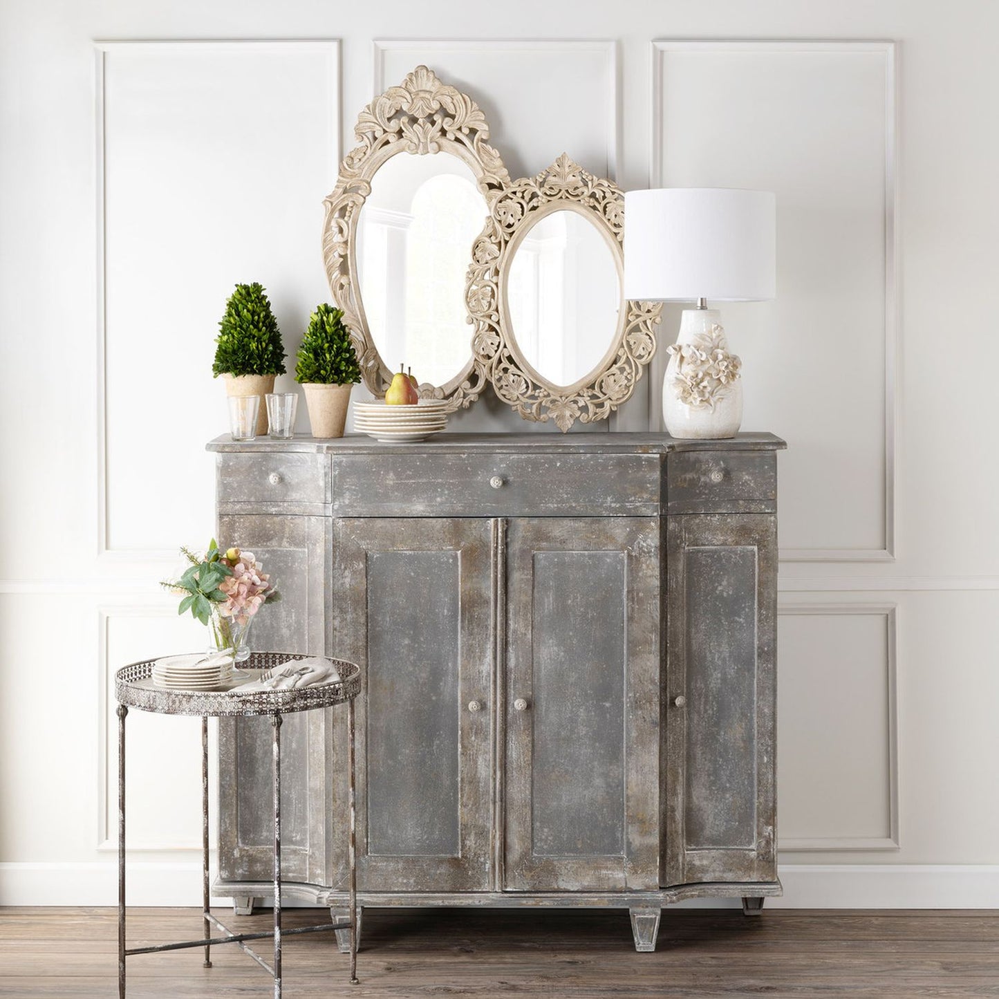 Park Hill Collection Country French Aged Paint Townhouse Console