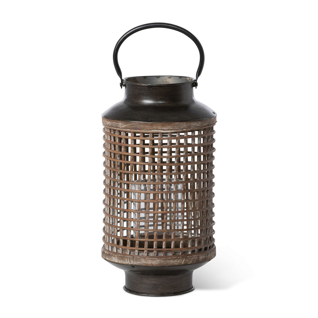Park Hill Collection Wooden Mesh Round Lantern