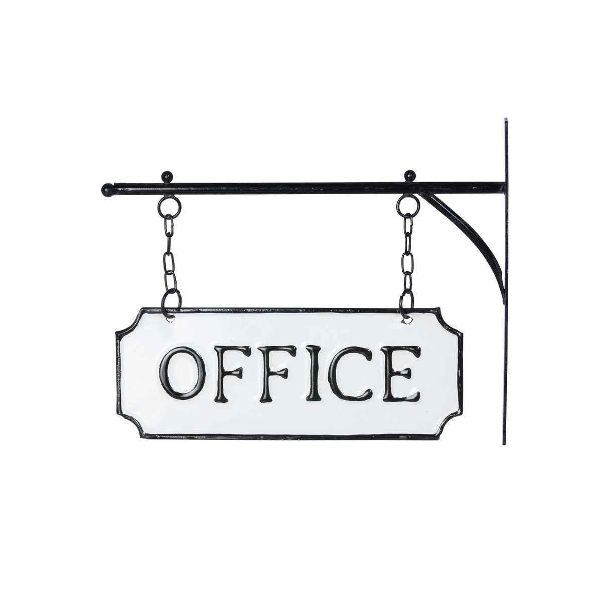 Park Hill Collection Park Hill Cafe Metal Office Sign With Hanging Display Bar