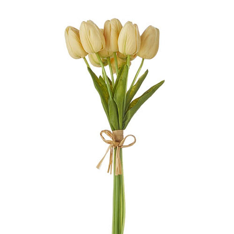 Raz Imports The Cottage 15" Real Touch Butter Yellow Tulip Bundle