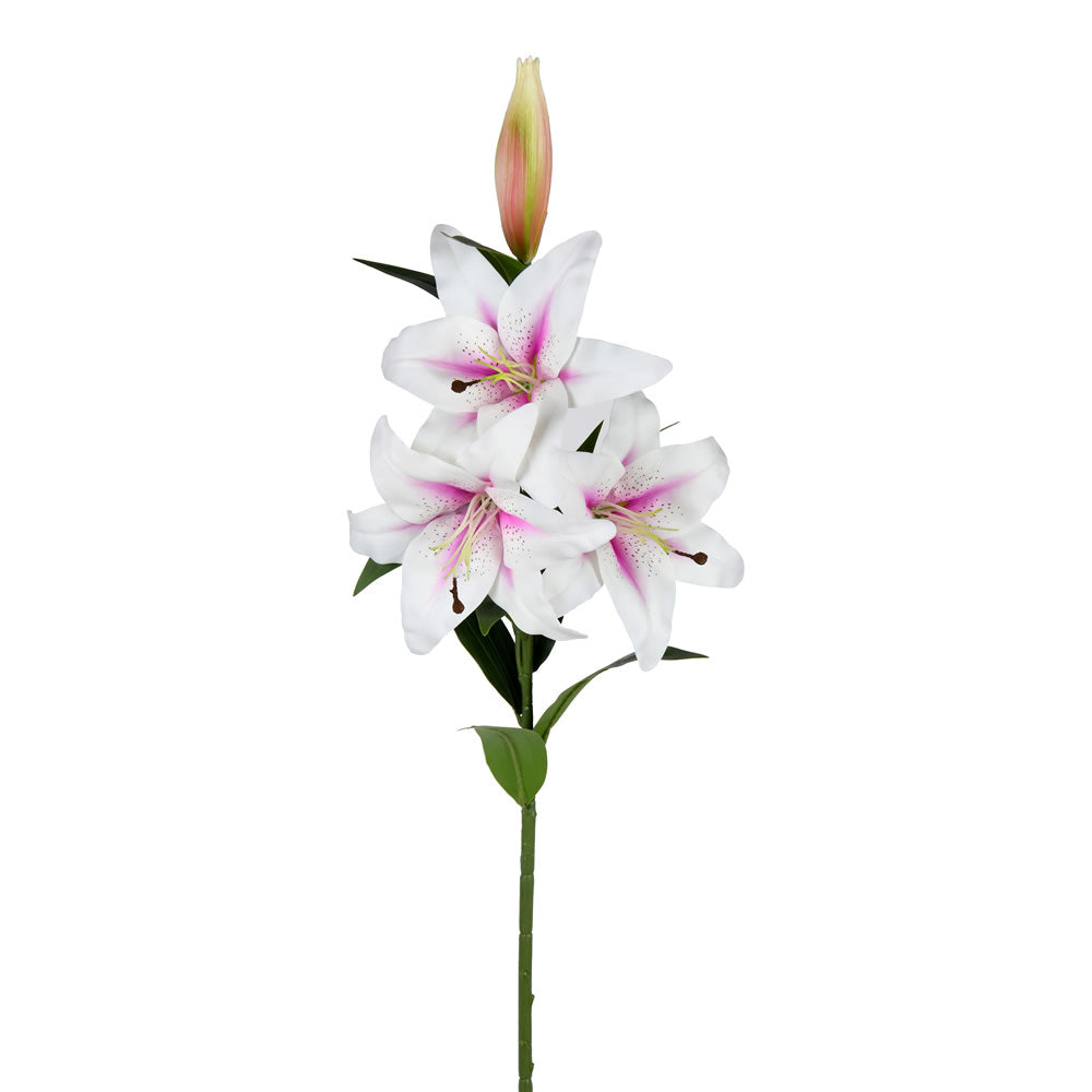 Vickerman 36'' White and Pink Real Touch Lily Spray Includes 2 Sprays per Pack