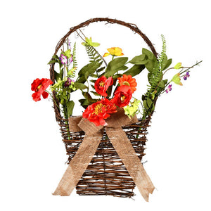Vickerman 20" Coral/Orange/Green Flower Basket