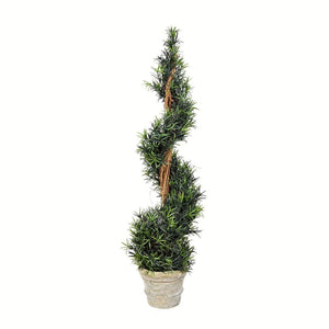 Vickerman 45" Artificial Potted Green Rosemary Spiral Tree In Paper Pot