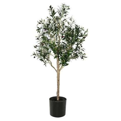 Vickerman Artificial Green Olive Tree In Black Planters Pot