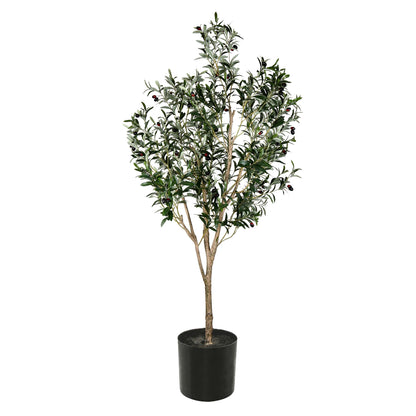 Vickerman Artificial Green Olive Tree In Black Planters Pot
