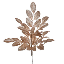 Load image into Gallery viewer, Vickerman 25&quot; Artificial Apple Leaf Glitter Bush, 2 Per Bag