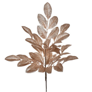 Vickerman 25" Artificial Apple Leaf Glitter Bush, 2 Per Bag
