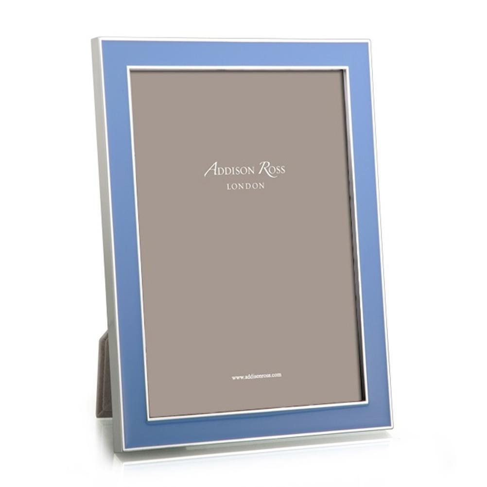 Addison Ross 4x6 Periwinkle Blue Enamel & Silver Picture Frame by Addison Ross