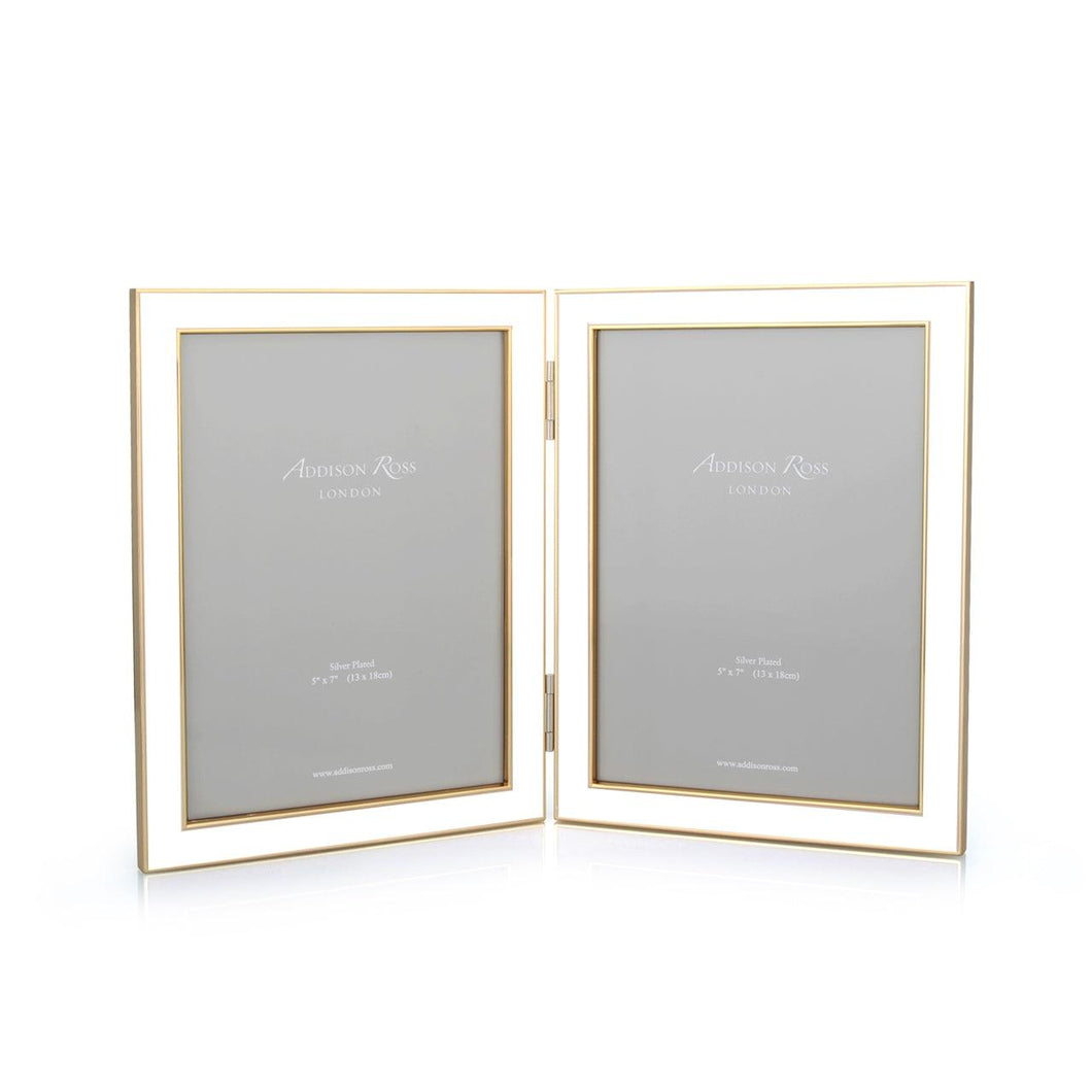 Addison Ross 5x7 Double Powder Blue & Gold Picture Frame by Addison Ross