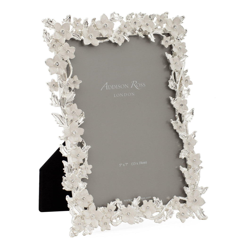 Addison Ross 8x10 Silver Leaf & White Flower Picture Frame by Addison Ross