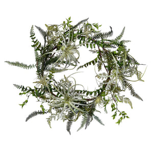 Vickerman 24" Artificial Green Fern Wreath