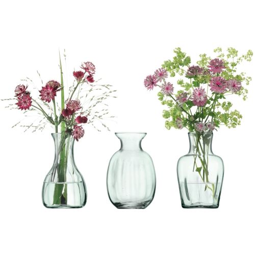 LSA International Mia Mini Vase Trio H4.25In Recycled/Part Optic Set Of 3
