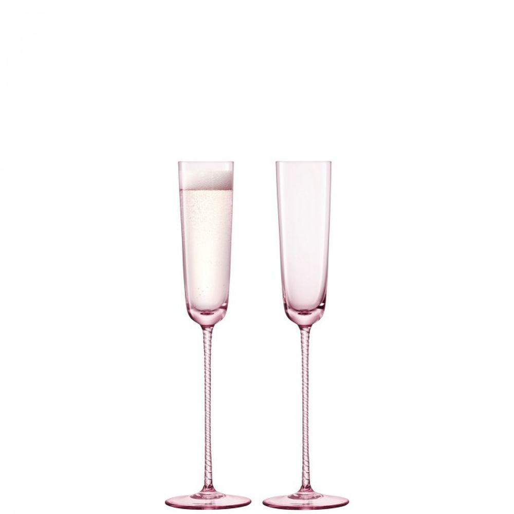 LSA International Set of 2 Theatre Champagne Flute, 4.1 Fl Oz, Braid, Glass