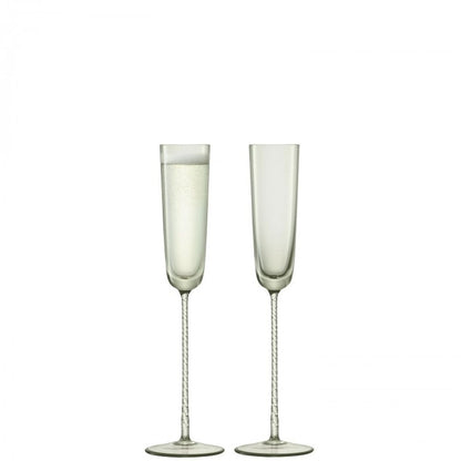 LSA International Set of 2 Theatre Champagne Flute, 4.1 Fl Oz, Braid, Glass