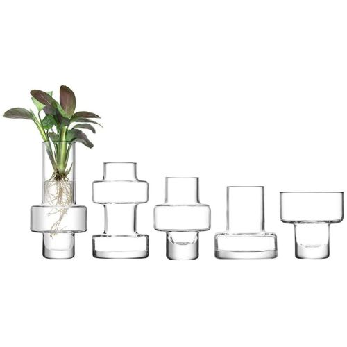 LSA International Metropole Five Mini Vase Set 2.75In/2.35In/4In/5In/6In Clear