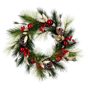 Vickerman 24" Artificial Christmas Wreath, Unlit