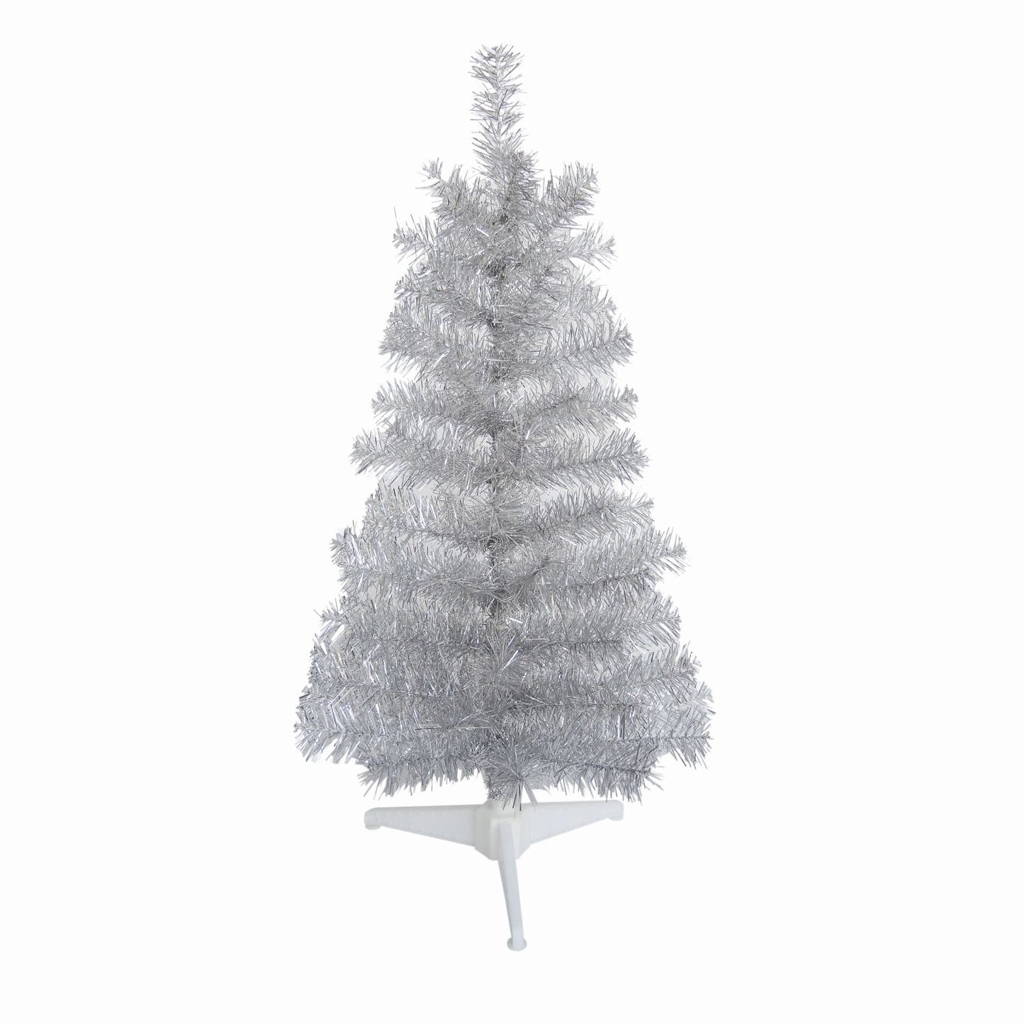 Transpac Medium Silver Tinsel Mini Tree