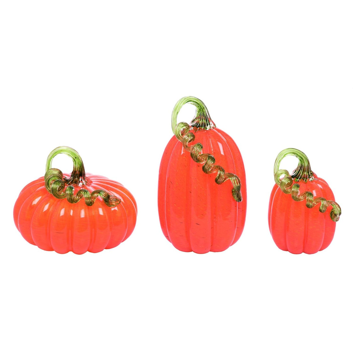 Transpac Glass Traditional Pumpkin Set Of 3