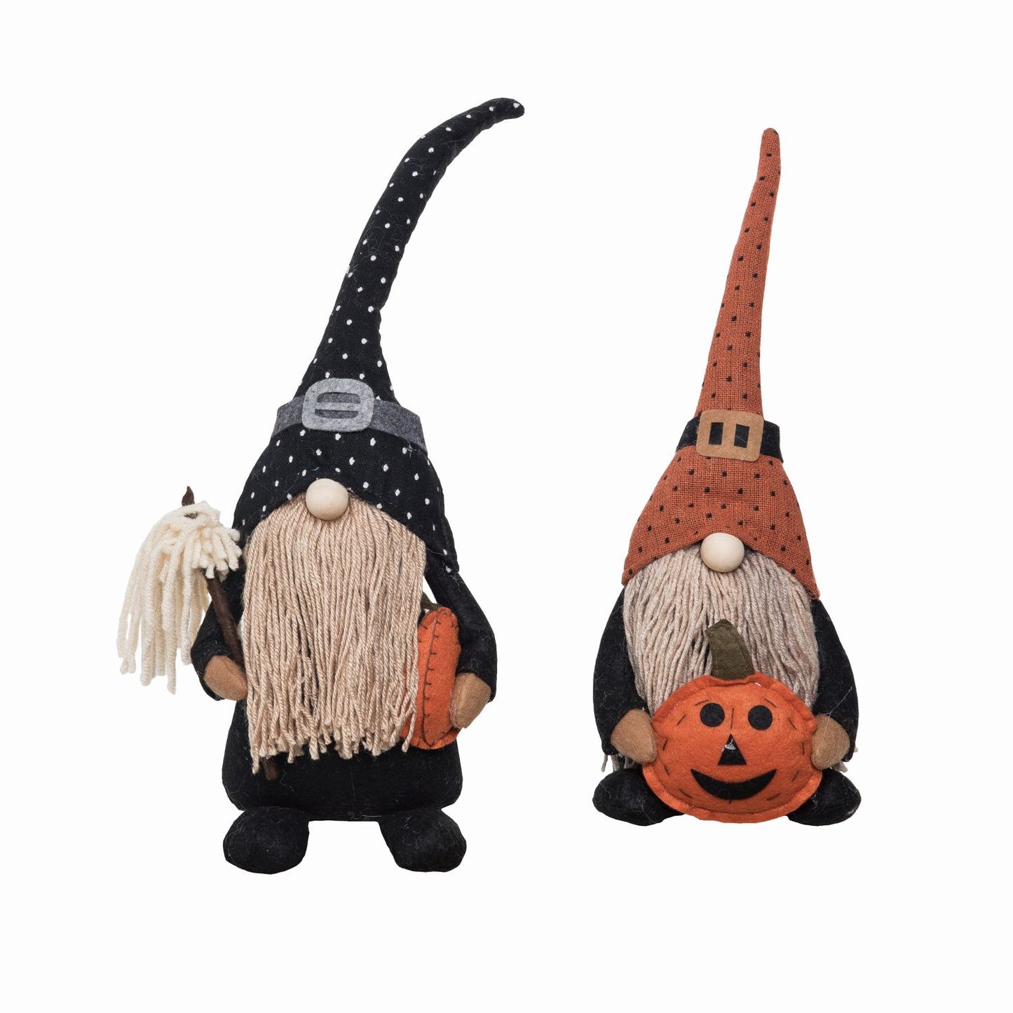 Transpac Plush Gnome With Pumpkin Sitter, Set Of 2, Assortment