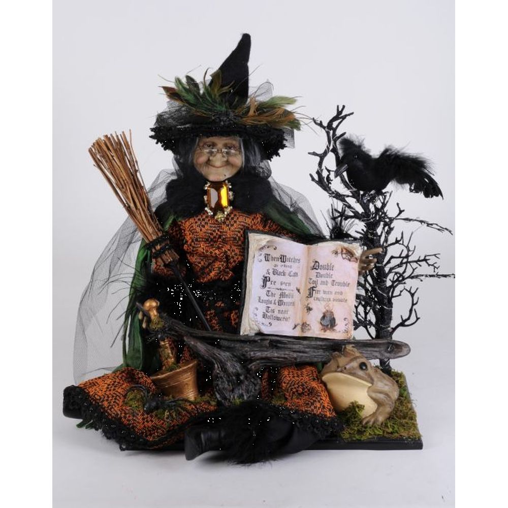 Karen Didion Lighted Sitting Edith Witch Figurine by Karen Didion