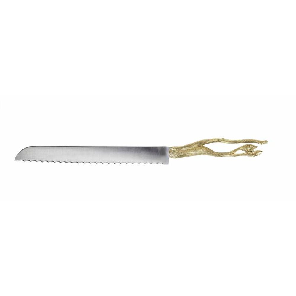 Quest Collection Branch Challah Bread Knife Gold