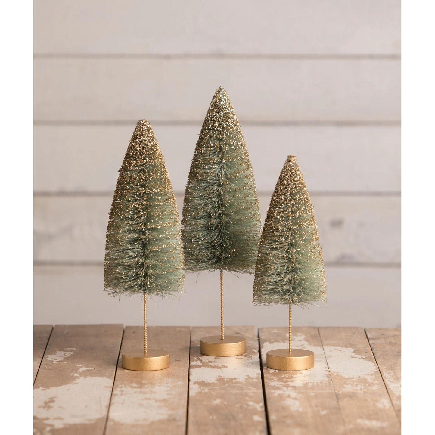Bethany Lowe Dreams Of Sage Fall Bottle Brush Trees, Set Of 3 by Bethany Lowe