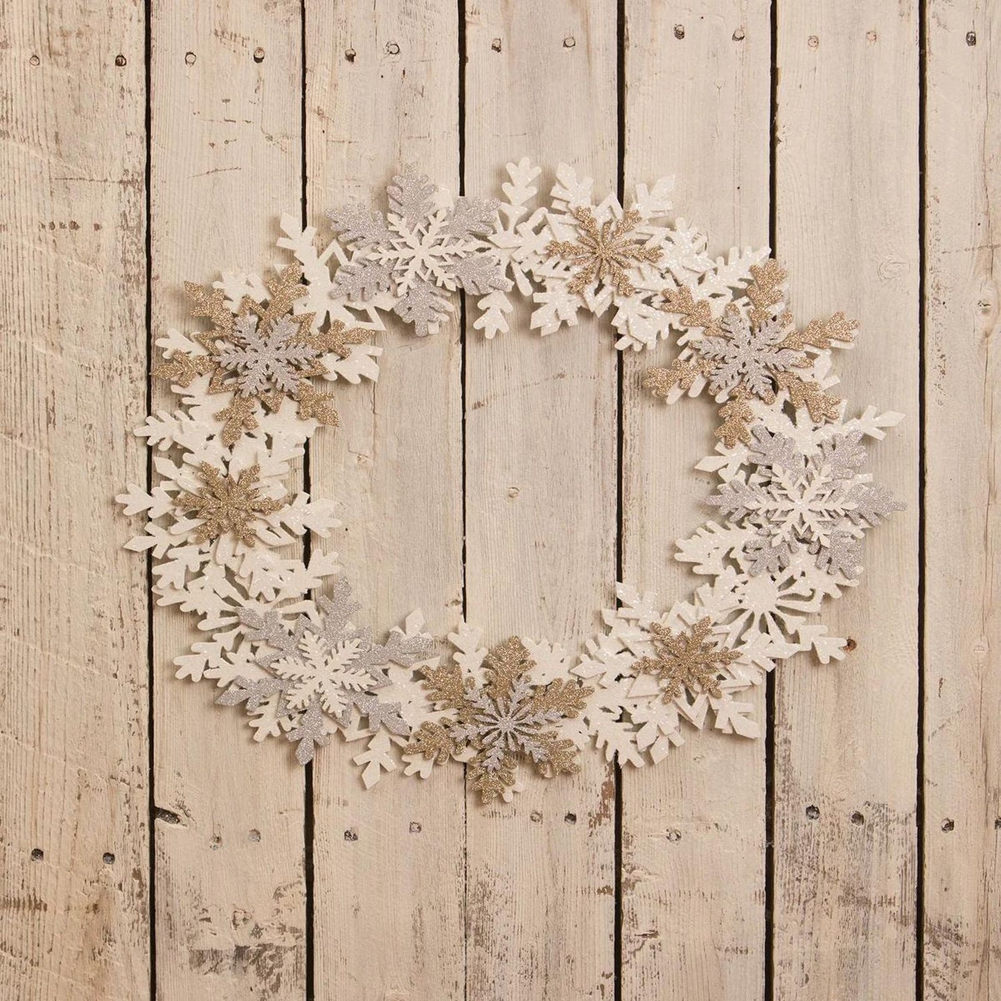 Bethany Lowe Silver And Gold Snowflake Wreath