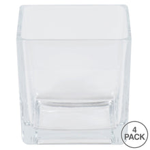 Load image into Gallery viewer, Vickerman Clear Cube Glass Container. Includes Four Pieces Per Set