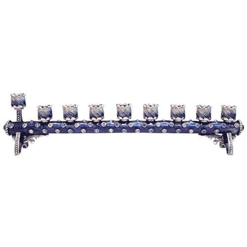 8" Cylindrical Menorah Embellished With Crystals by Quest Collection