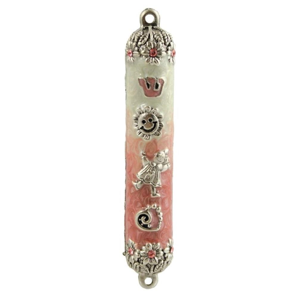 3.5" Hand Painted Baby Girl Mezuzah By Quest Gifts by Quest Collection