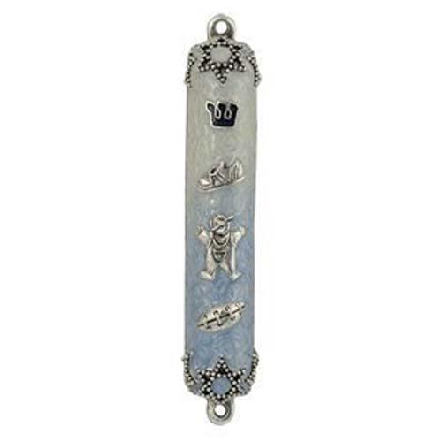 3.5" Hand Painted Baby Boy Mezuzah By Quest Gifts by Quest Collection