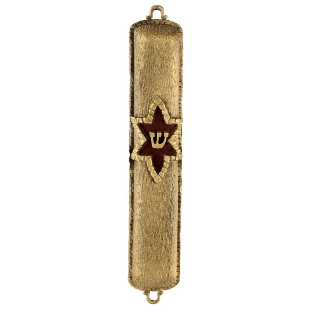Quest Collection Star of David Stone Mezuzah Gold