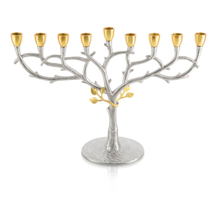Classic Touch Two Tone Gold And Silver Menorah, 10.5" x 14"