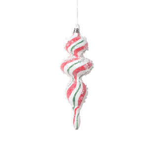 Vickerman 7" White Red Green Layered Swirl Shuttle Ornament, 3 Per Bag