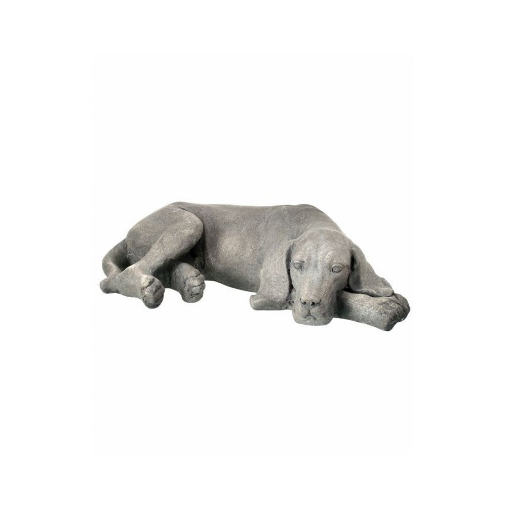Regency International Napping Dog Figurine, 22 inches, Cement, Resin