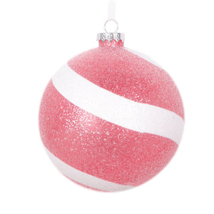 Vickerman 4.75" Swirl Sugar Glitter Ball Ornament, 3 Per Bag