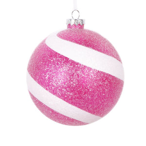 Vickerman 4.75" Swirl Sugar Glitter Ball Ornament, 3 Per Bag