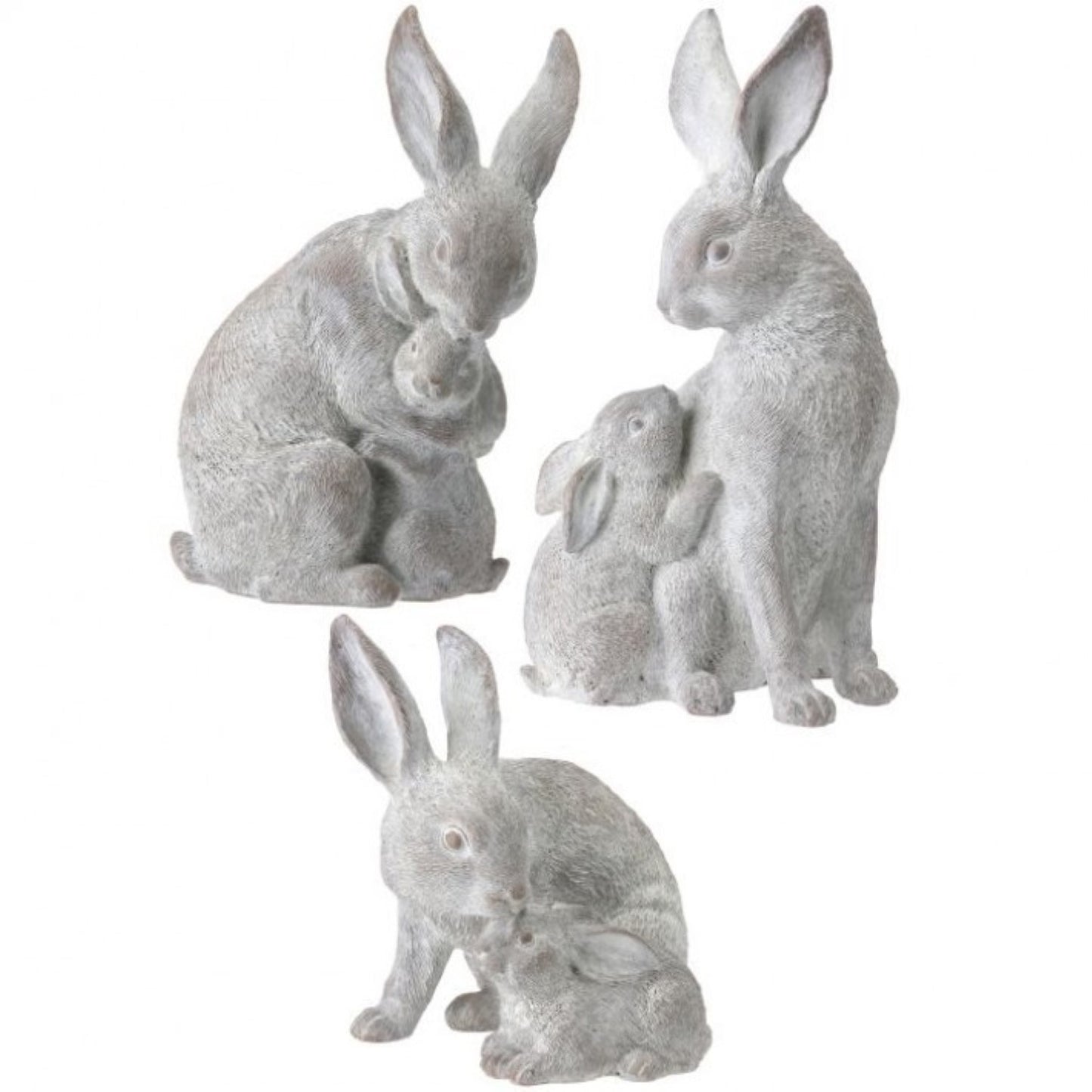 Regency International Resin Mother & Child Bunny 11" Set of 3, Assortment