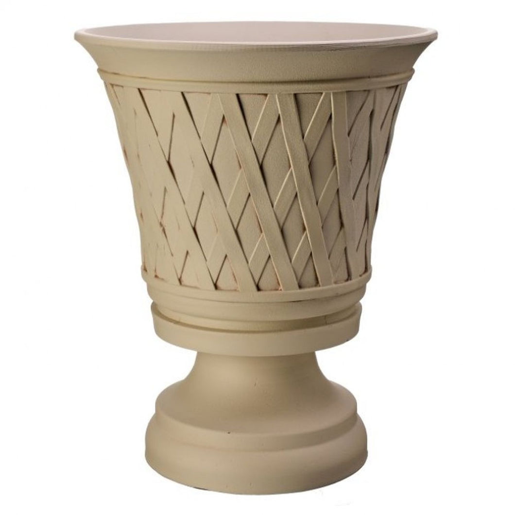 Regency International Fiber Resin Basketweave Pedestal Planter17.5X21.5