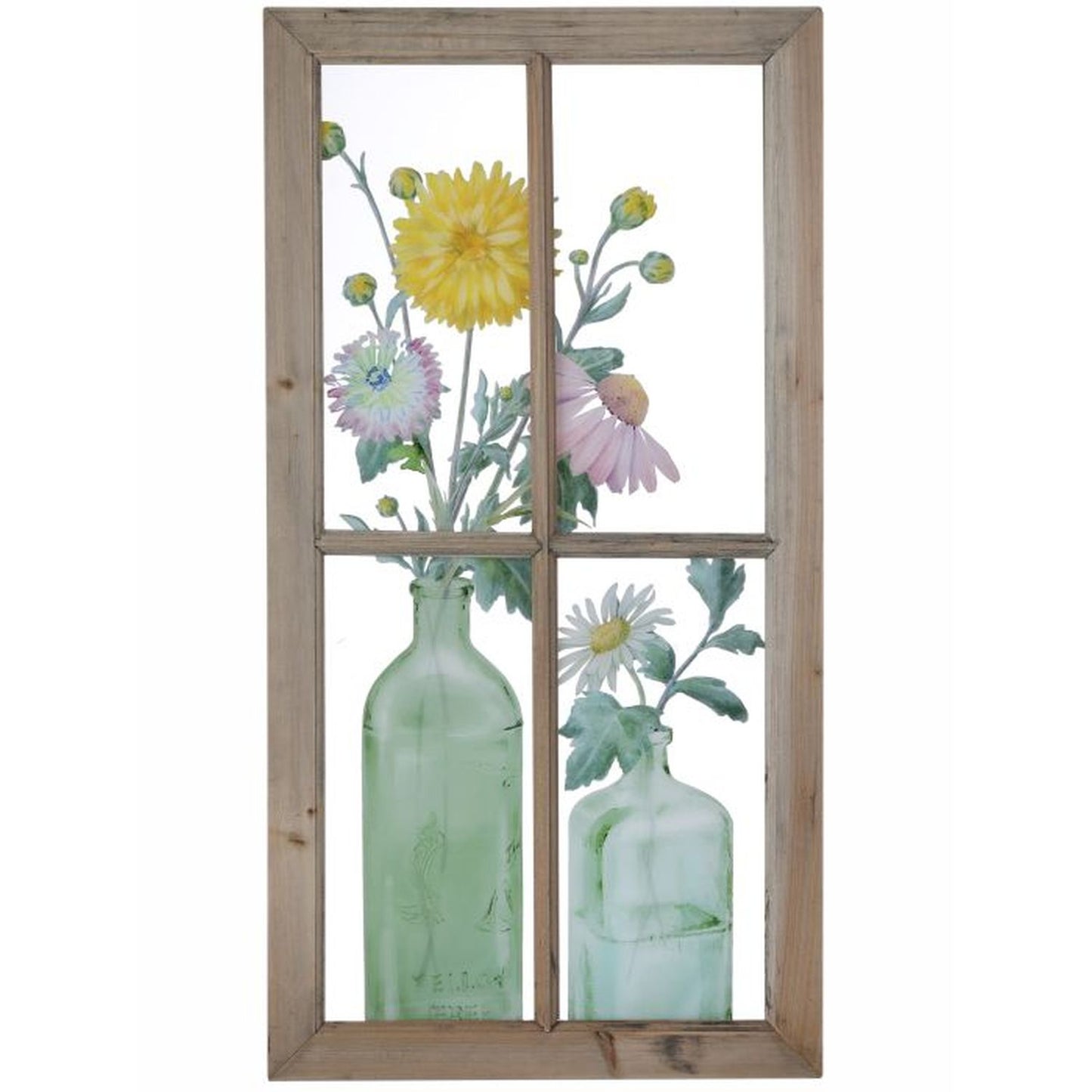 Regency International Window Acrylic Flower in Bottles Frame15.25" x 31"T